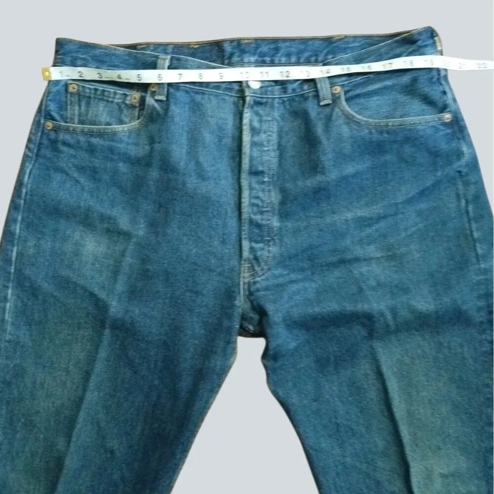 Levis 501 Original Fit Button Fly Denim Jeans Medium Wash Size 40x32